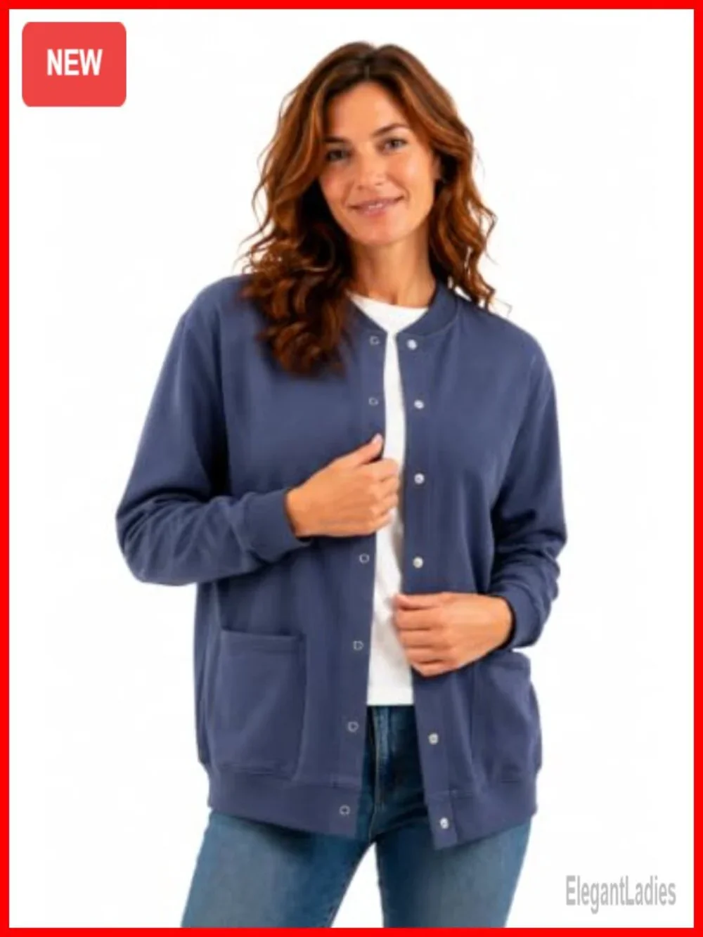 Women's Fleece Snap Front Cardigan, Soft Lightweight Baseball Jacket, Long